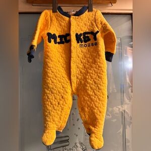 Vintage Disney Yellow Mickey Mouse baby Footie